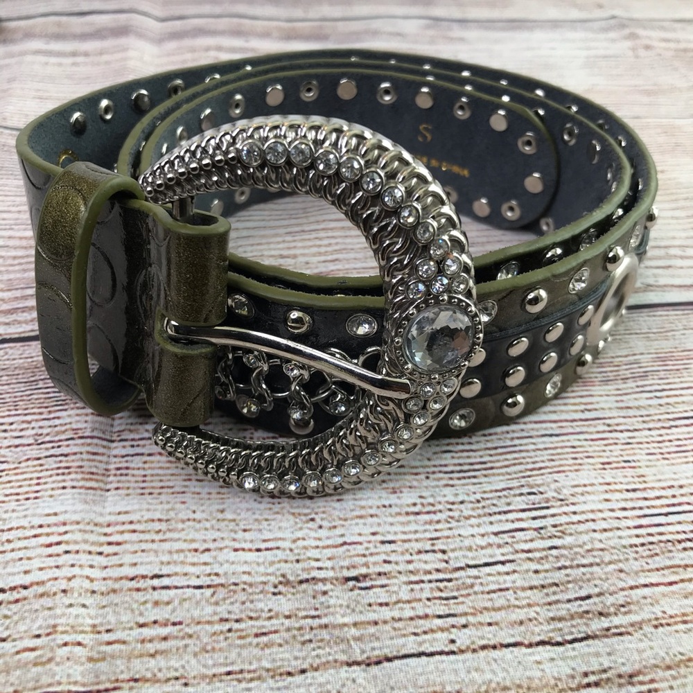 Blinged Out Ombré Patent Belt